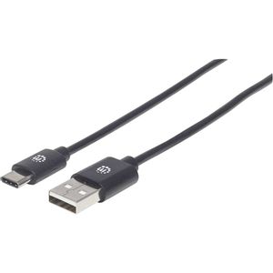 Manhattan USB kabel USB 2.0 USB-A utikač, USB-C® utikač 0.50 m crna  354912