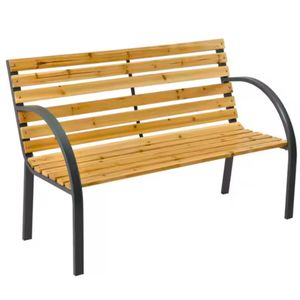 Vrtna klupa Drvena metalna klupa u parku s naslonom