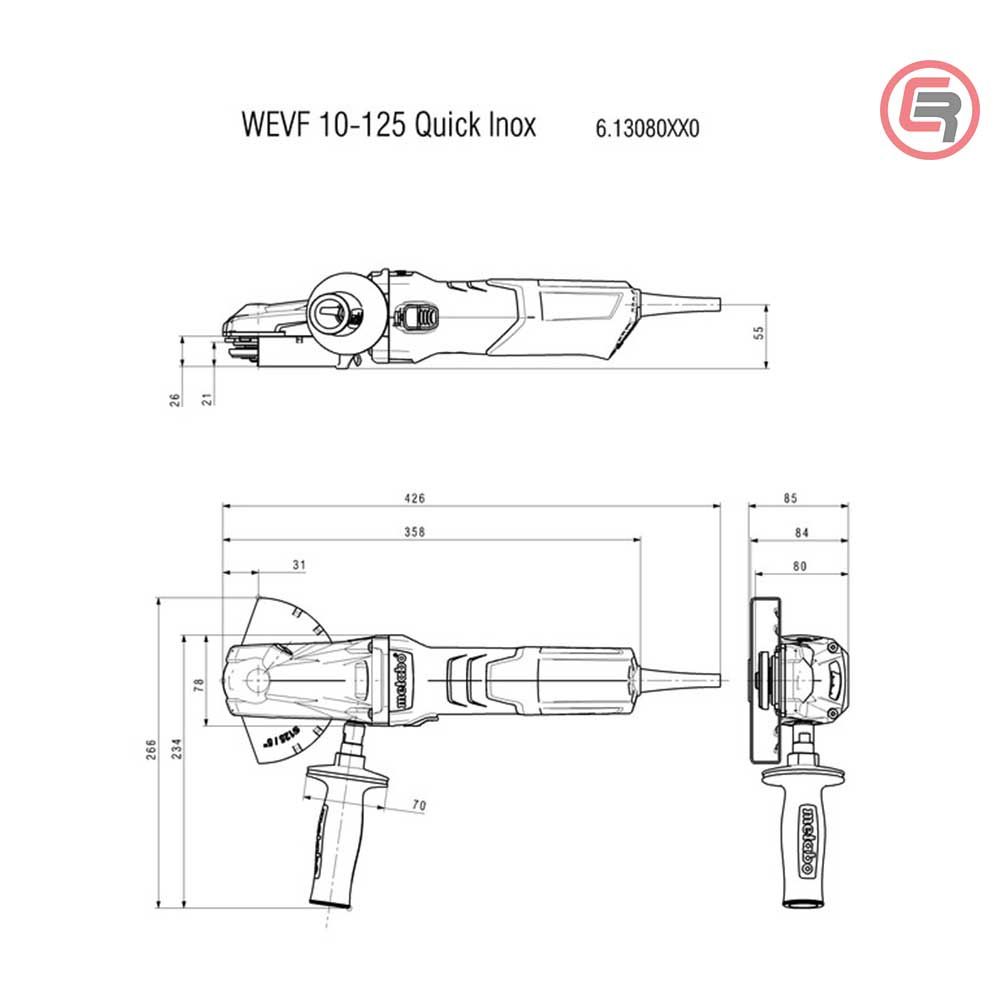 Metabo Brusilica WEVF 10-125 Quick Inox Kutna 125 mm / 1.000 W - 613080000 slika 2