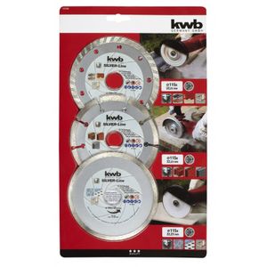 KWB Set dijamantnih reznih ploča 115 mm, 3/1