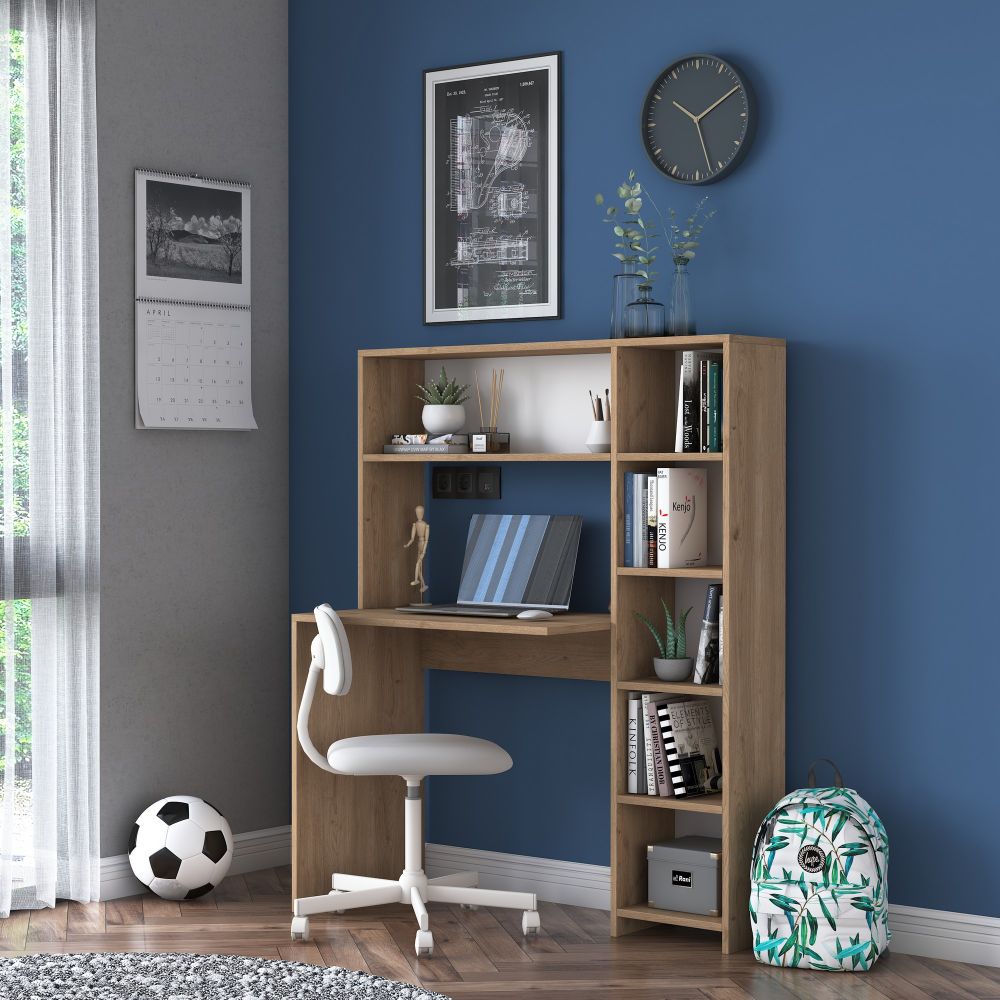 HA104 - 2025 Oak Study Desk - radni sto i polica slika 2