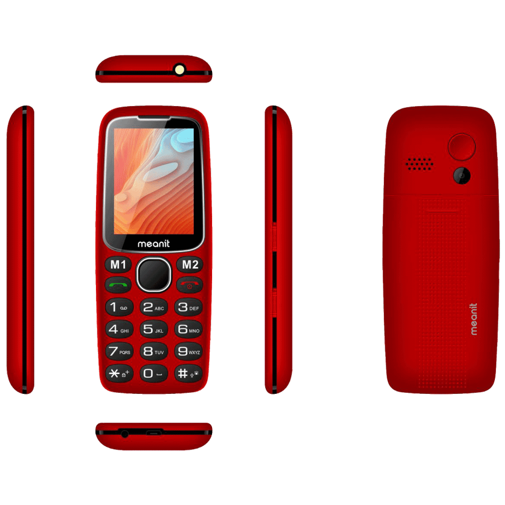 MeanIT Telefon mobilni, 2.4" zaslon, SOS tipka, crveni - Senior 10 Plus, Crveni slika 5