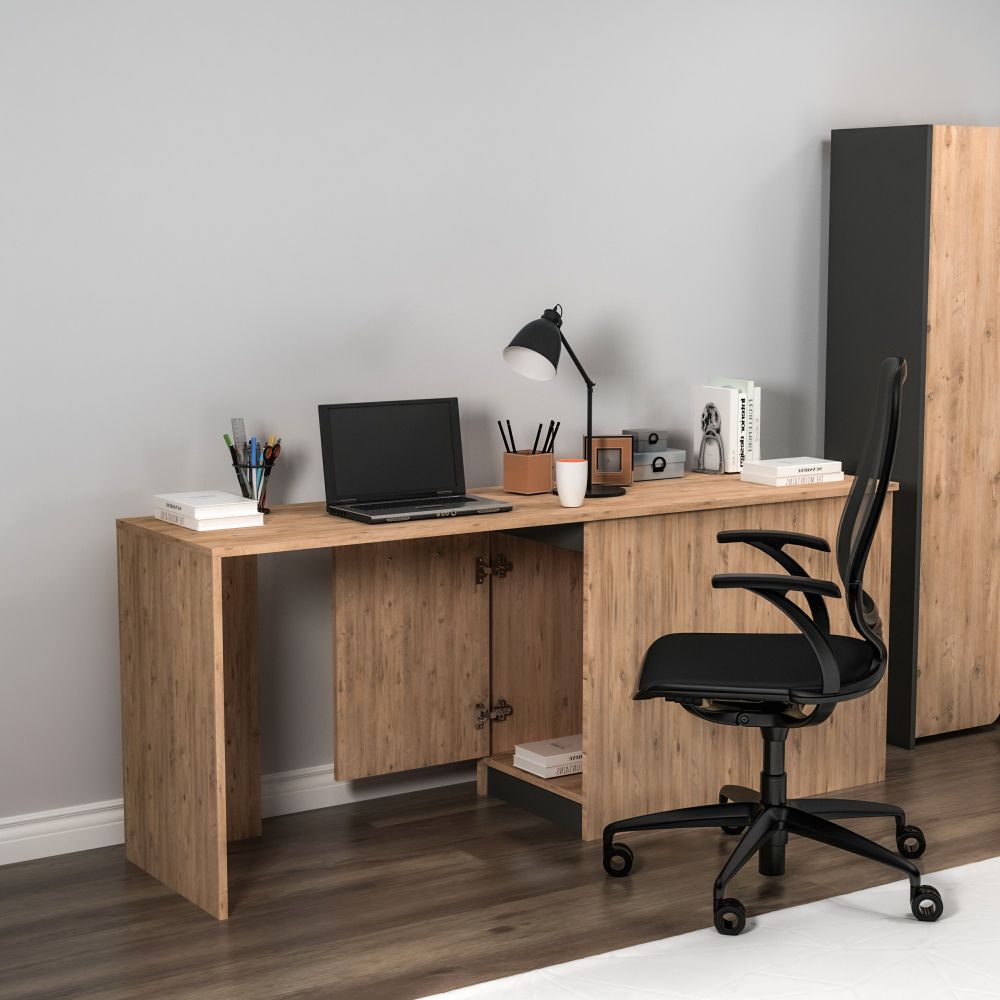 Akser - Radni Sto Atlantic Pine u Antracit Boji slika 3