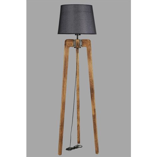 Podna lampa od orahovog drveta 8581-3 sa crnim postoljem slika 3