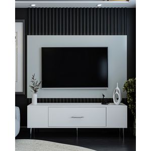 TV Stalak Dekos - Bijeli i Srebrni