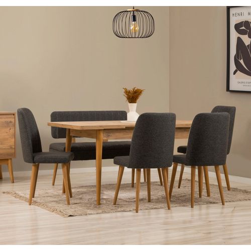 Vina - Atlantic Pine, Anthracite Atlantic Pine
Anthracite Extendable Dining Table & Chairs Set (6 Pieces) slika 2