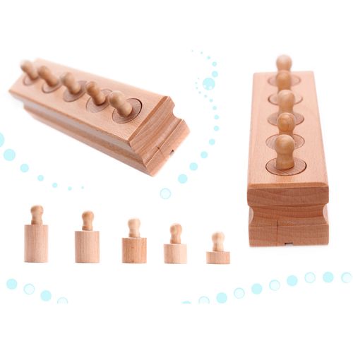 Montessori sorter drveni cilindrični utezi slika 6