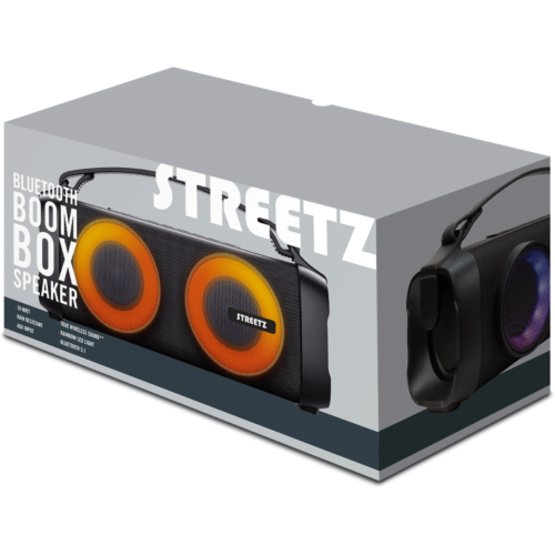 STREETZ B100 Bluetooth Boombox 2x 4 W, otporan na kišu, LED, crni slika 2
