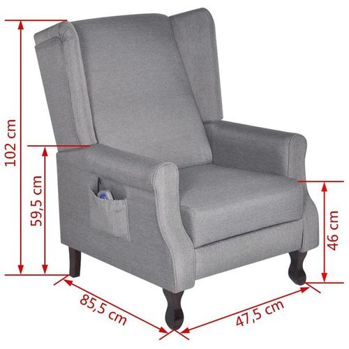 Fotelja za masažu od tkanine siva slika 3