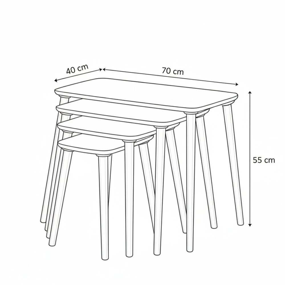 Nesting Table Luci - Set od 4 komada u bijeloj boji slika 8