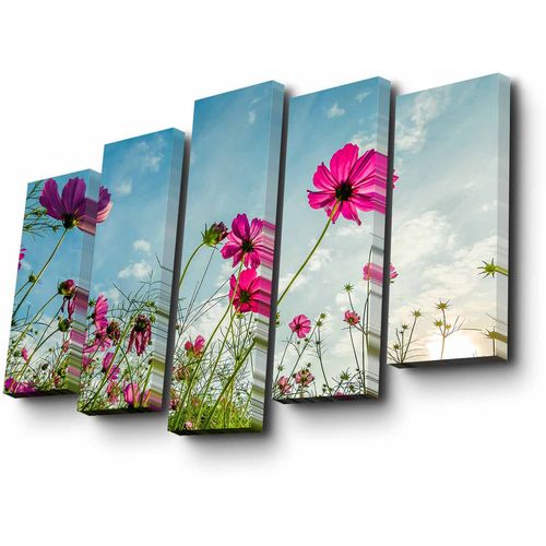 5PUC-070 Multicolor Decorative Canvas Painting (5 Pieces) slika 3