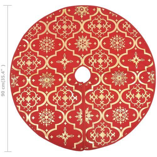 Luksuzna podloga za božićno drvce s čarapom crvena 90cm tkanina slika 8