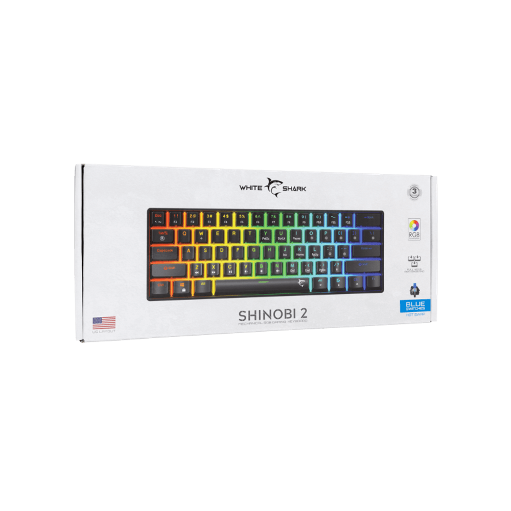 WHITE SHARK Mehanička tastatura GK-004121 SHINOBI-2 / US, plavi prekidači slika 5