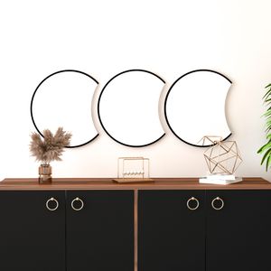 Royal Medium - Black Black Decorative Chipboard Mirror