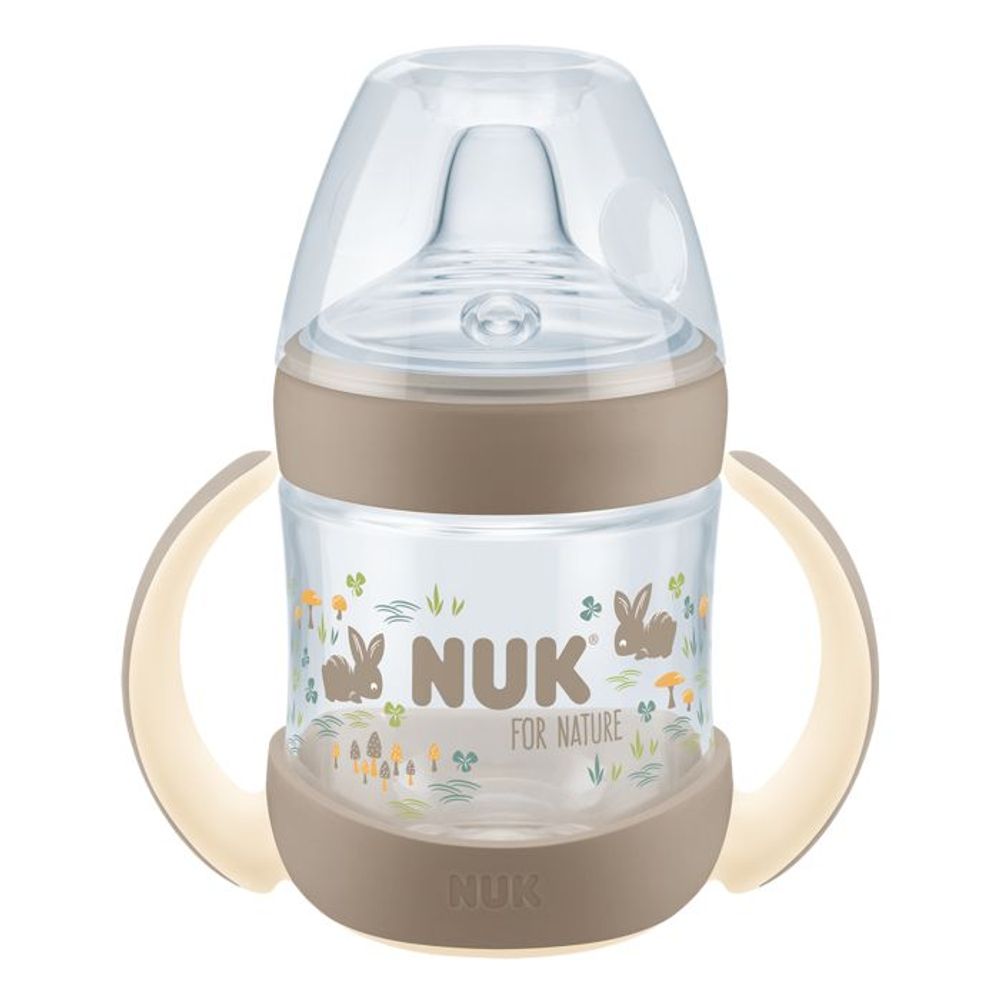 NUK Prelazna flašica For Nature sa indikatorom temperature 6m+ 150ml, Bež slika 1