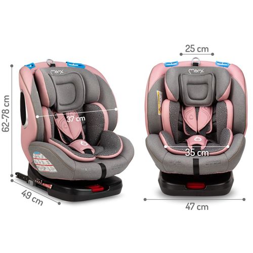 Momi Rotirajuća autosjedalica Tordi 360 0-36kg Isofix, Pink slika 17