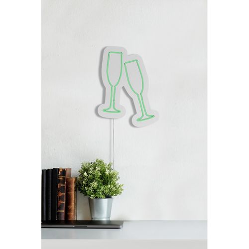 Wallity Ukrasna plastična LED rasvjeta, Champagne Glasses - Green slika 14