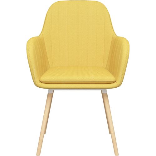 Blagovaonske stolice s naslonima za ruke 4 kom žute od tkanine slika 10