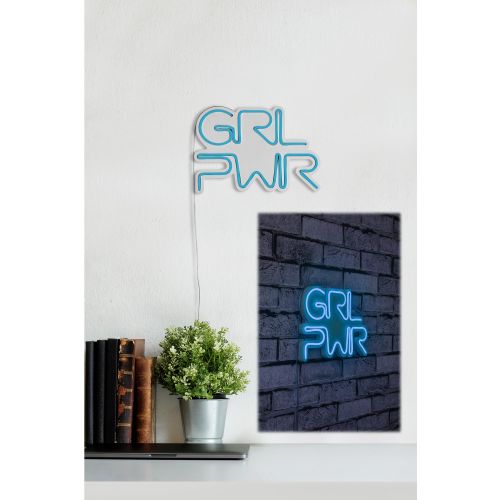 Wallity Ukrasna plastična LED rasvjeta, Girl Power - Blue slika 11