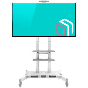 ONKRON Mobilni TV Stalak za 50-83” TV-e s Kotačima i Podesivim Policama, Bijeli