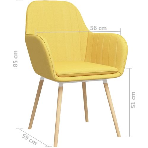 Blagovaonske stolice s naslonima za ruke 4 kom žute od tkanine slika 32