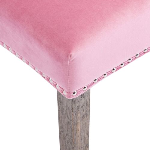 Blagovaonska stolica ružičasta baršunasta slika 10