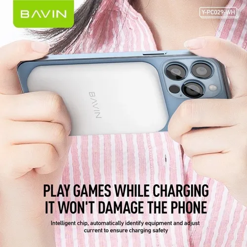 Bavin Magsafe Magnetic Power bank 5000mAh + kabl Lightning bela slika 4