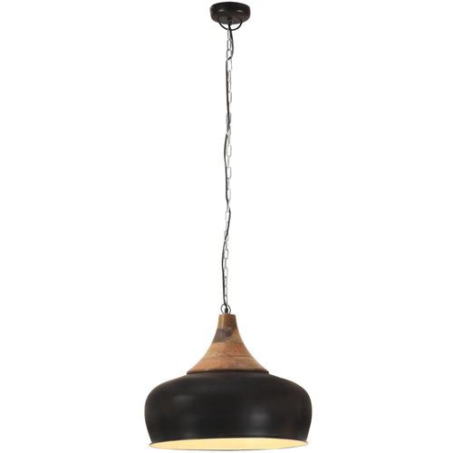 Industrijska viseća svjetiljka crna 45 cm E27 od željeza i drva slika 12