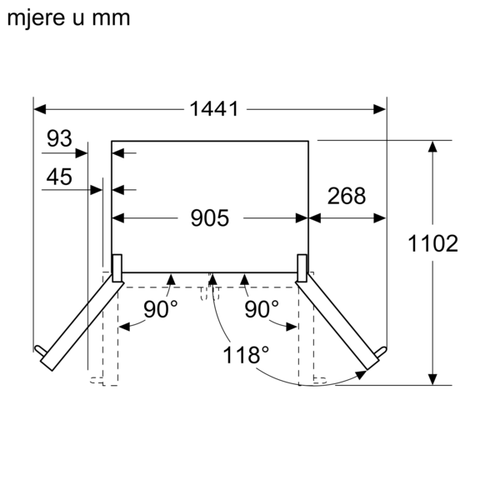 Bosch kombinirani hladnjak KFF96PIEP slika 12