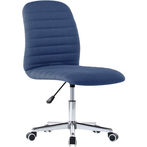 Okretna uredska stolica od tkanine plava slika 1