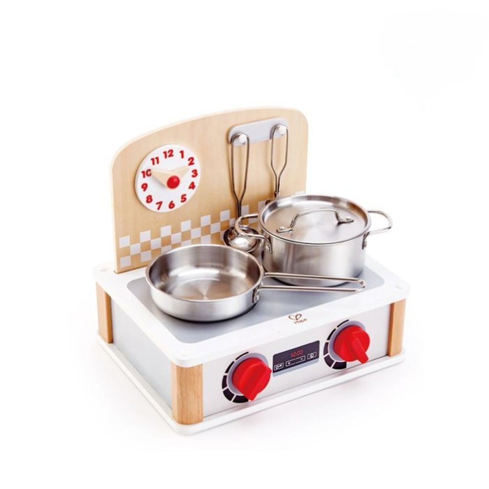 Hape Drveni šporet sa setom metalnog posuđa Kitchen & Grill Set E3151A slika 2
