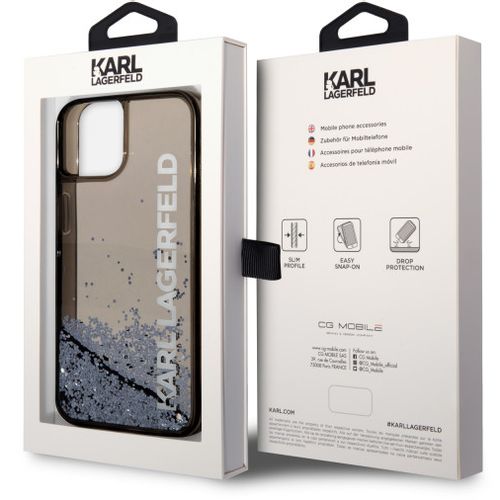 Karl Lagerfeld Futrola za iPhone 14 LIQ. GLITTER ELONG BLACK slika 2