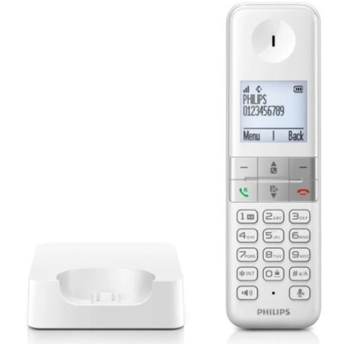 Fiksni bezicni telefon Philips D470 Ekran1.8inc, BLOCK, Polifon, White slika 1