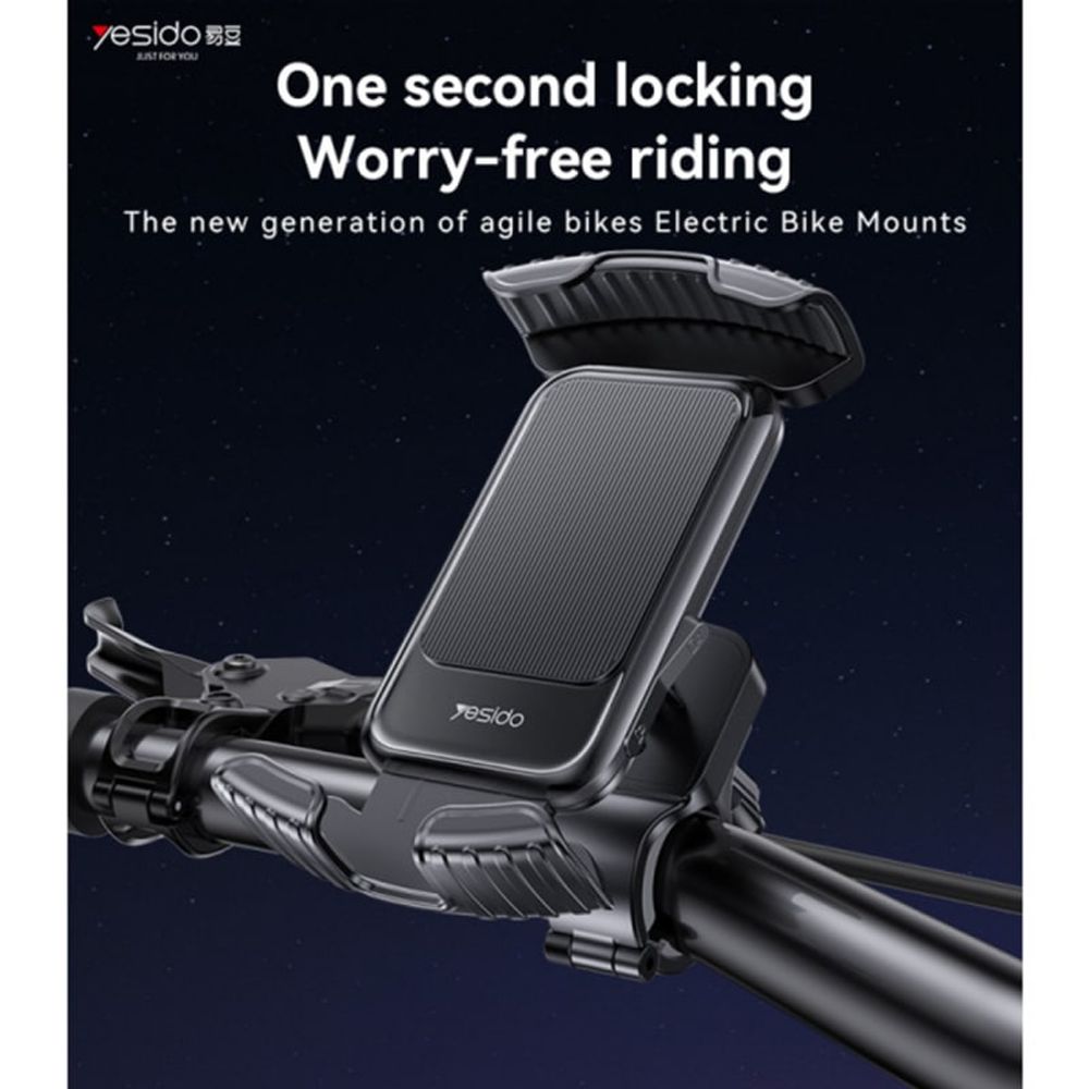 Držač za motocikl Yesido C249 za mobitele od 4.8"- 6.8" inča crni slika 2