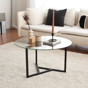 Stakleni stolić za kafu Trio S402 Transparent/Black