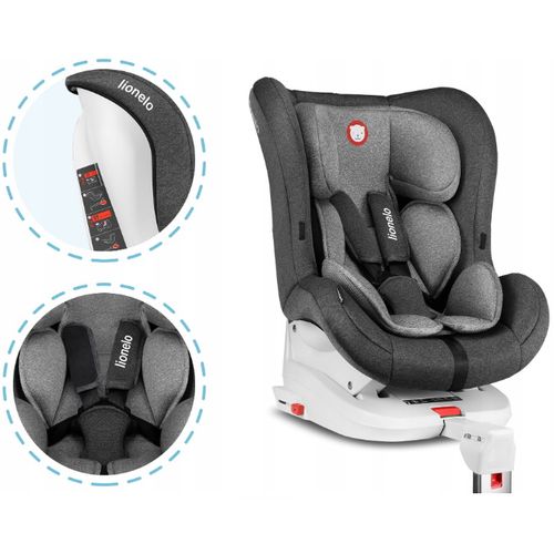 Lionelo autosjedalica Lennart, ISOFIX+noga, 0-18Kg, siva, 5g JAMSTVA slika 4