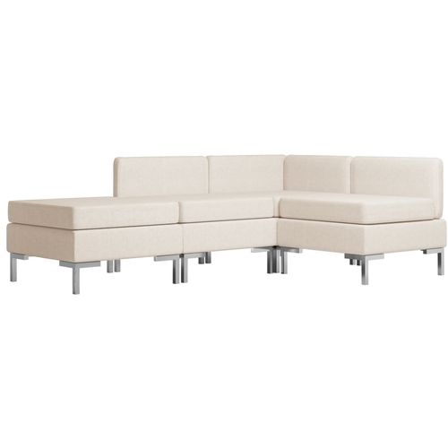 4-dijelni set sofa od tkanine krem slika 30