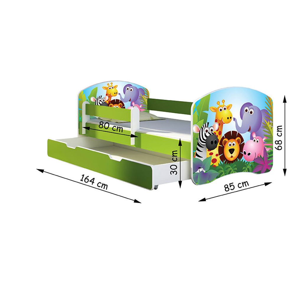 ACMA Dječiji krevet Acma II sa ladicom Green - 160x80cm - Dezen 15 slika 3