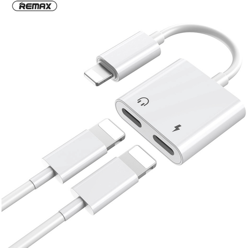 Adapter REMAX Concise za slusalice i punjenje iPhone lightning RL-LA07i beli slika 2