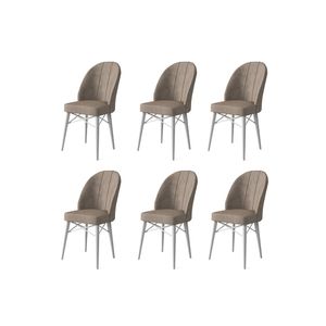 Ritim - Cappuccino, Bijeli Cappuccino Set Stolica (6 Komada)