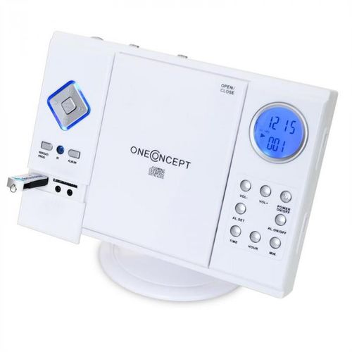 OneConcept V-12 Stereo MP3 CD Player USB SD AUX - Bijela slika 2