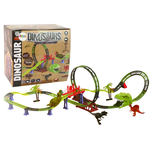 Staza za autiće Dinosaur Railway sa zvučnim i svjetlosnim efektima slika 1