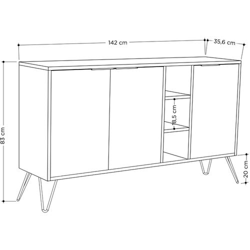 Woody Fashion Konzola, hrast, Clara Console - Oak slika 4