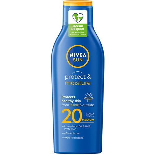 NIVEA SUN Protect & Moisture hidratantni losion za sunčanje SPF 20, 200 ml slika 1