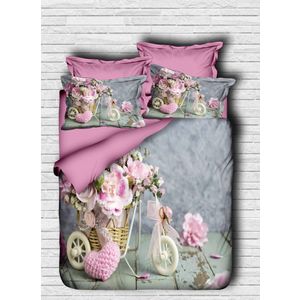 Set Posteljine 103 Purple Grey White za Jedan Krevet