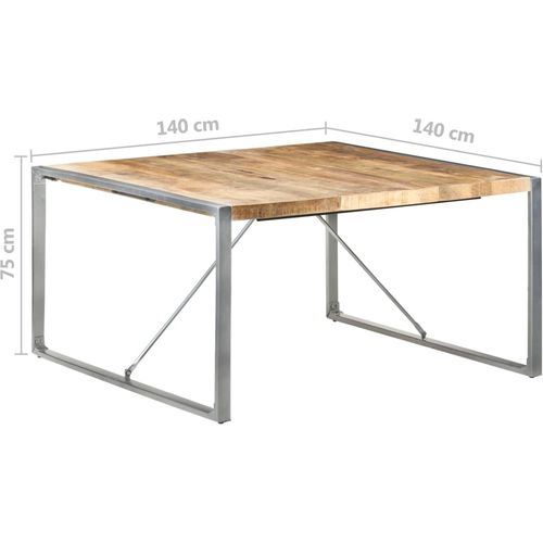 Blagovaonski stol 140 x 140 x 75 cm od grubog drva manga slika 6
