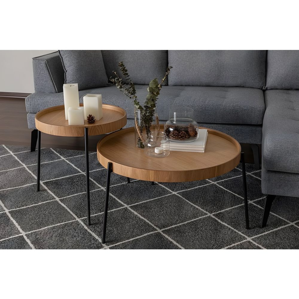 Nesting table Ronda - Set od 2 komada, prirodne boje slika 7