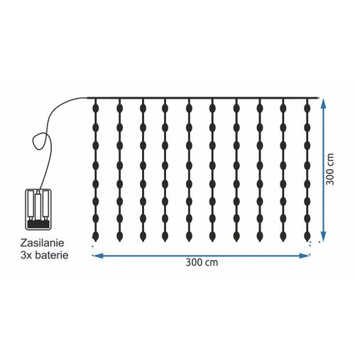 Zavjesa LED 300 dioda 3x3m 311334A slika 14