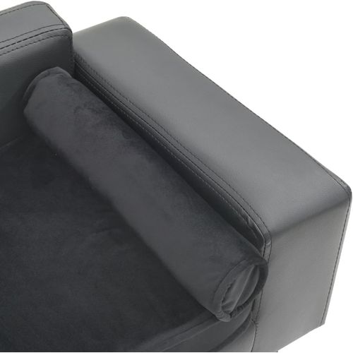 Sofa za pse siva 81 x 43 x 31 cm od pliša i umjetne kože slika 33