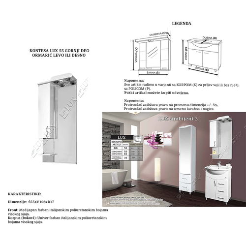 Ceramica Lux Kontesa 55 gornji deo  slika 2